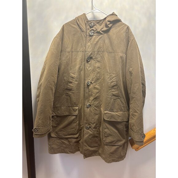 Joseph Abboud Vintage Brown Hooded Coat With Button Closure & Pockets 36x37  xxl - Picture 1 of 13